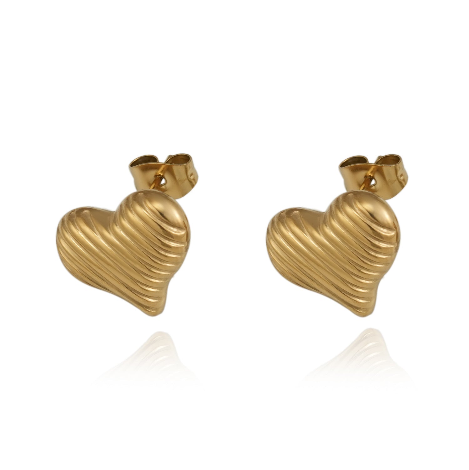 Großhandel 18k Gold Einfache Liebe Edelstahl Ohrringe Pfirsich Herzohrringe Schmuck