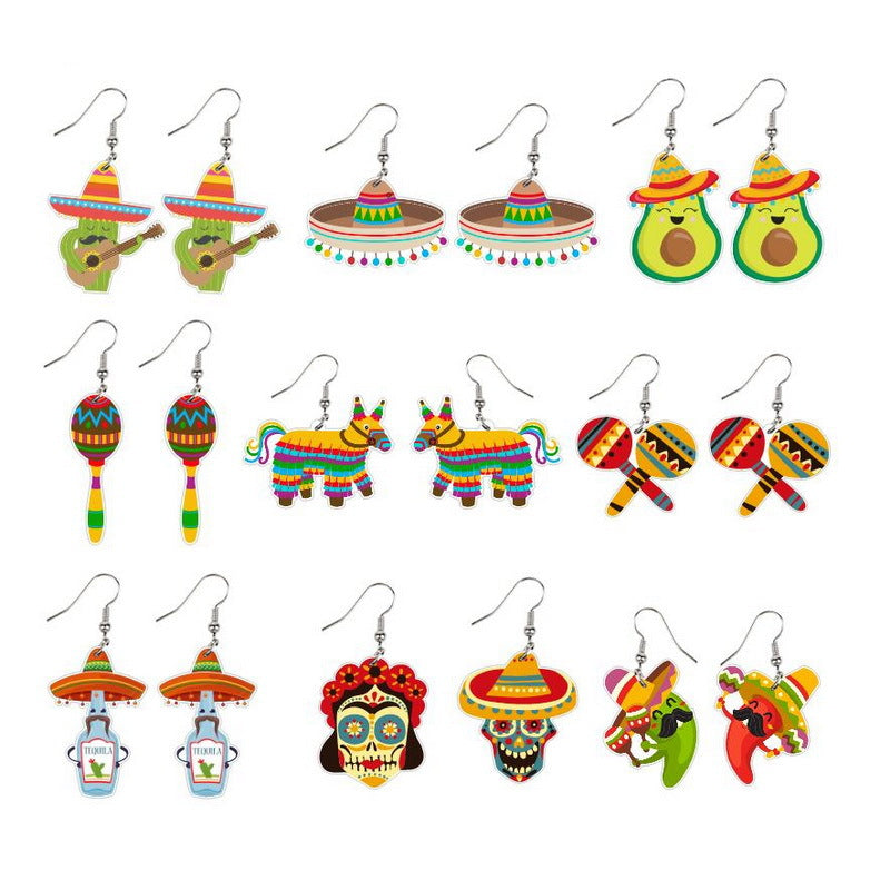 Wholesale Acrylic Cactus Earrings - Trendy Cinco de Mayo Party Jewelry Accessory for Women,  Gift &  Resale