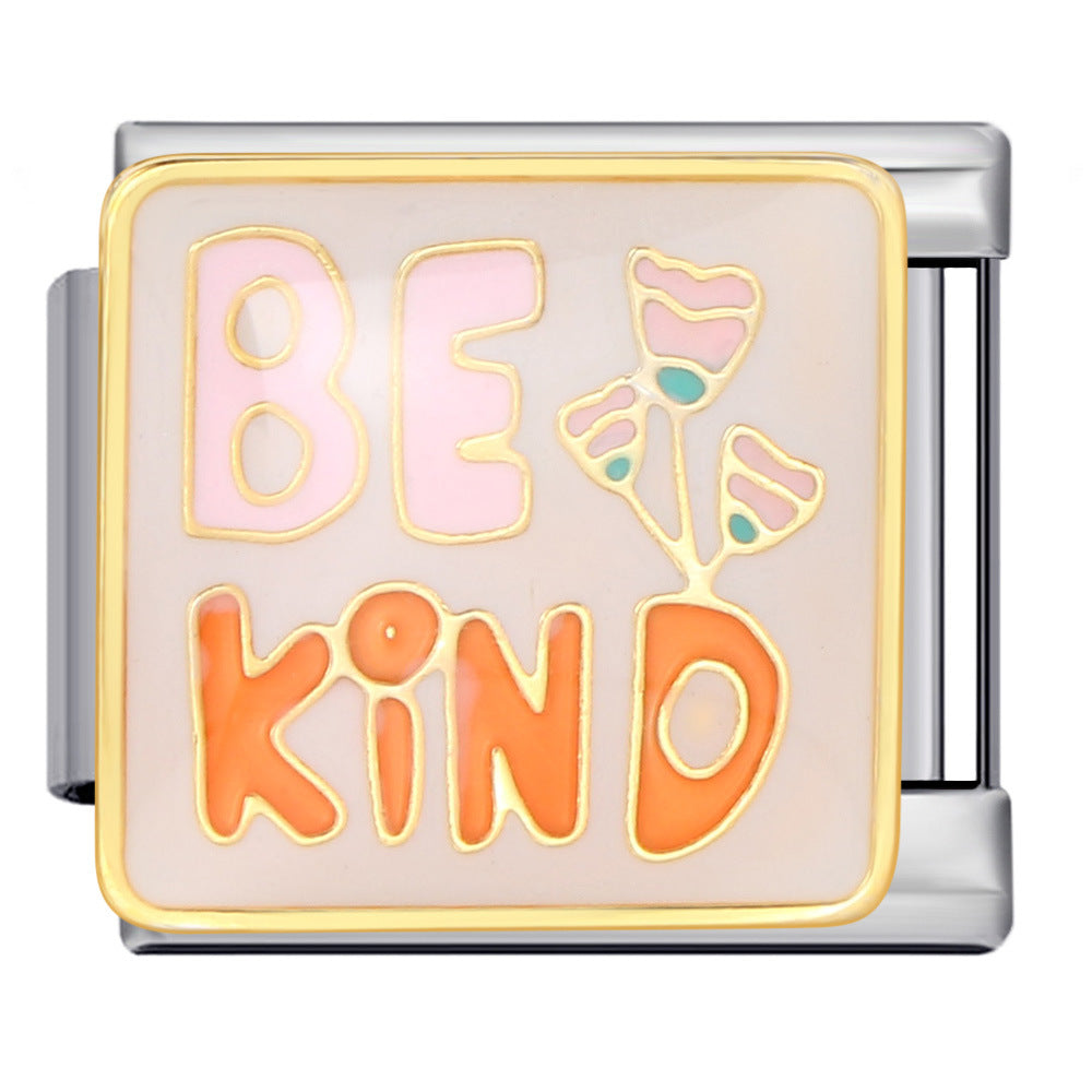 Wholesale Italian Charm Bracelet 9mm DIY Splicing Removable Oil Drop Cartoon Series Stainless Steel Composable Bracelet