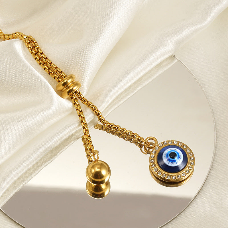 Großhandel 18k Gold Edelstahl Halsketten Teufelsaugenpullover Kette