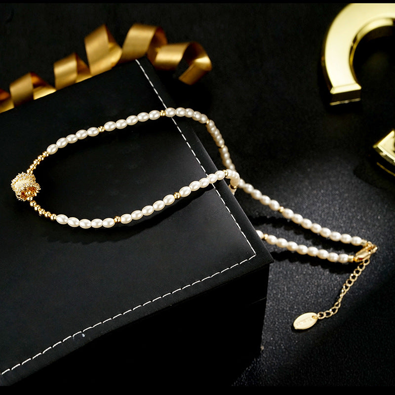 Wholesale Small Rice Beads  Long Necklace