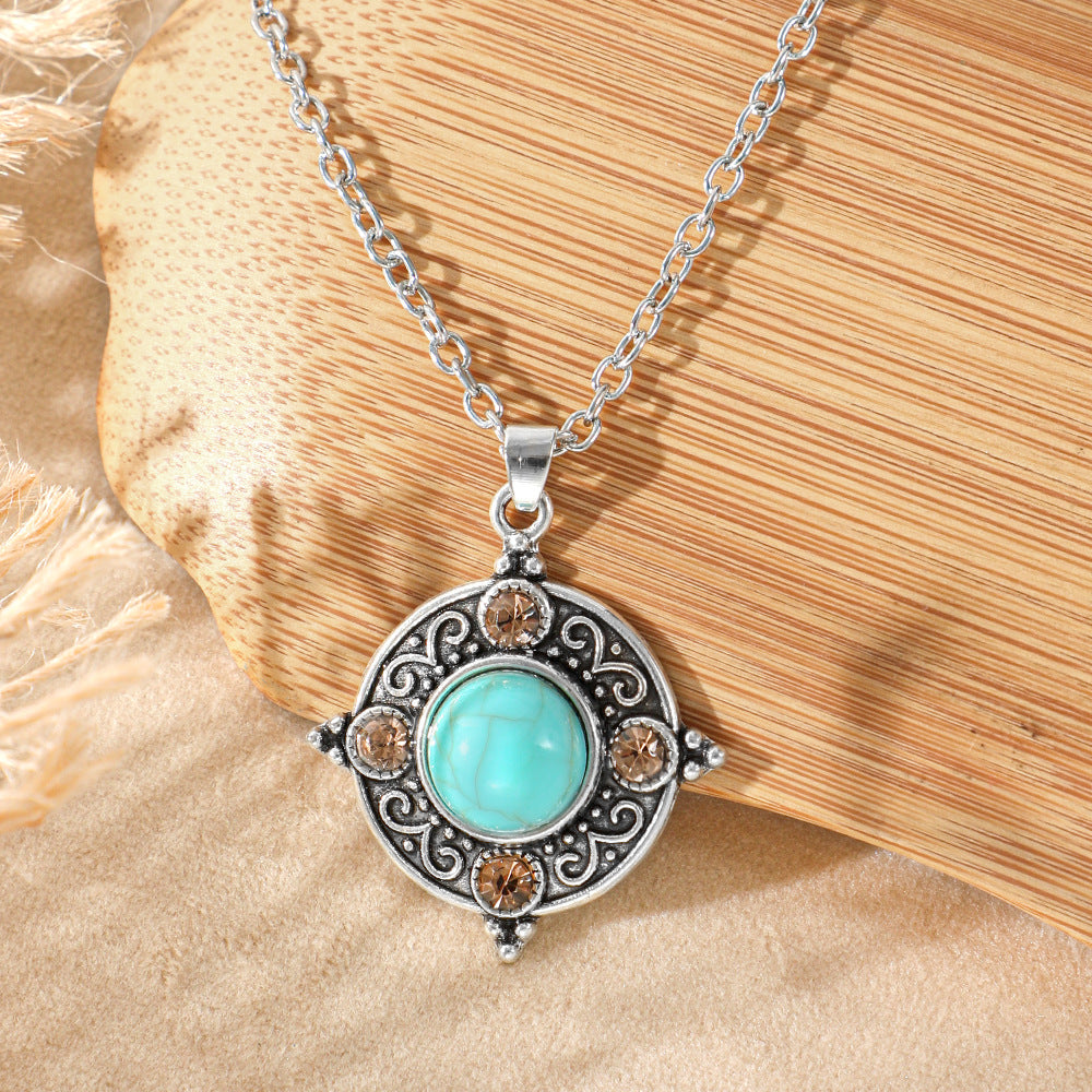 Wholesale Bohemian Heart Drop Pendant Necklace - Ethnic Style Zinc Alloy Inlay for Everyday Fashion Accessory