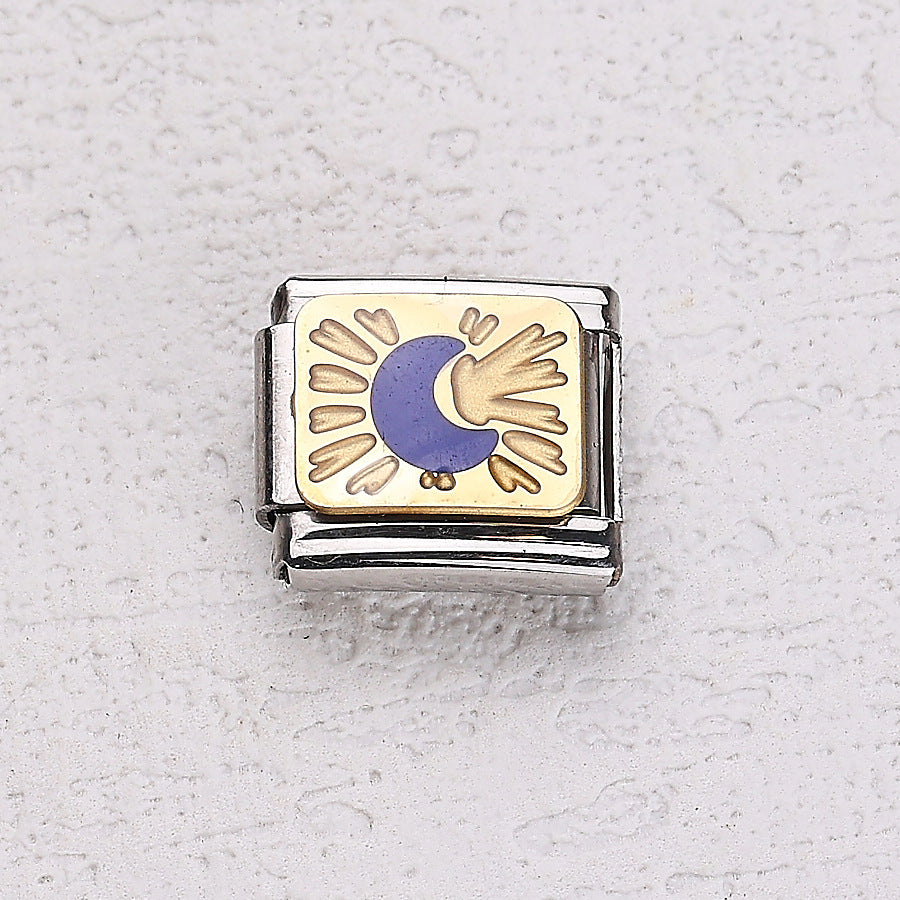 Wholesale 10pcs Italian Charm Bracelet 9mm DIY Splicing Cherry Paper Plane Stainless Steel Composable Bracelet