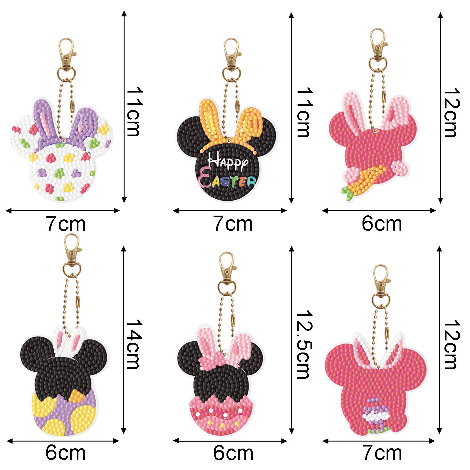 Wholesale Acrylic Cute Small Animal Dot Diamond Painting Custom Keychains ACC-KC-XingNa001