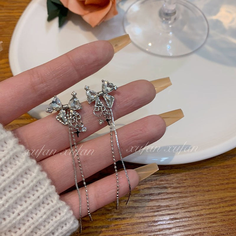 Wholesale  butterfly tassel ear clip  flower earrings