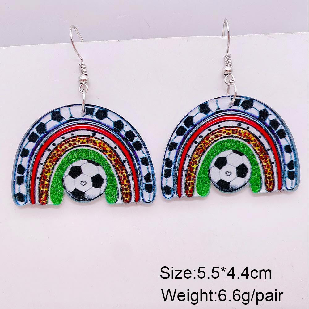 Wholesale  football acrylic earrings lovely U-shaped leopard print earrings