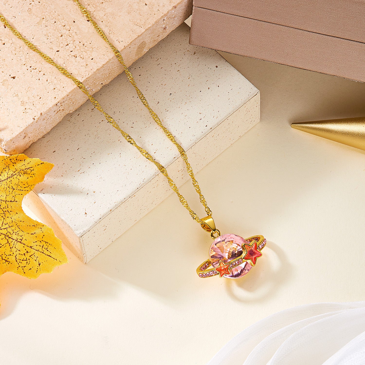 Wholesale Colorful planet star diamond necklace