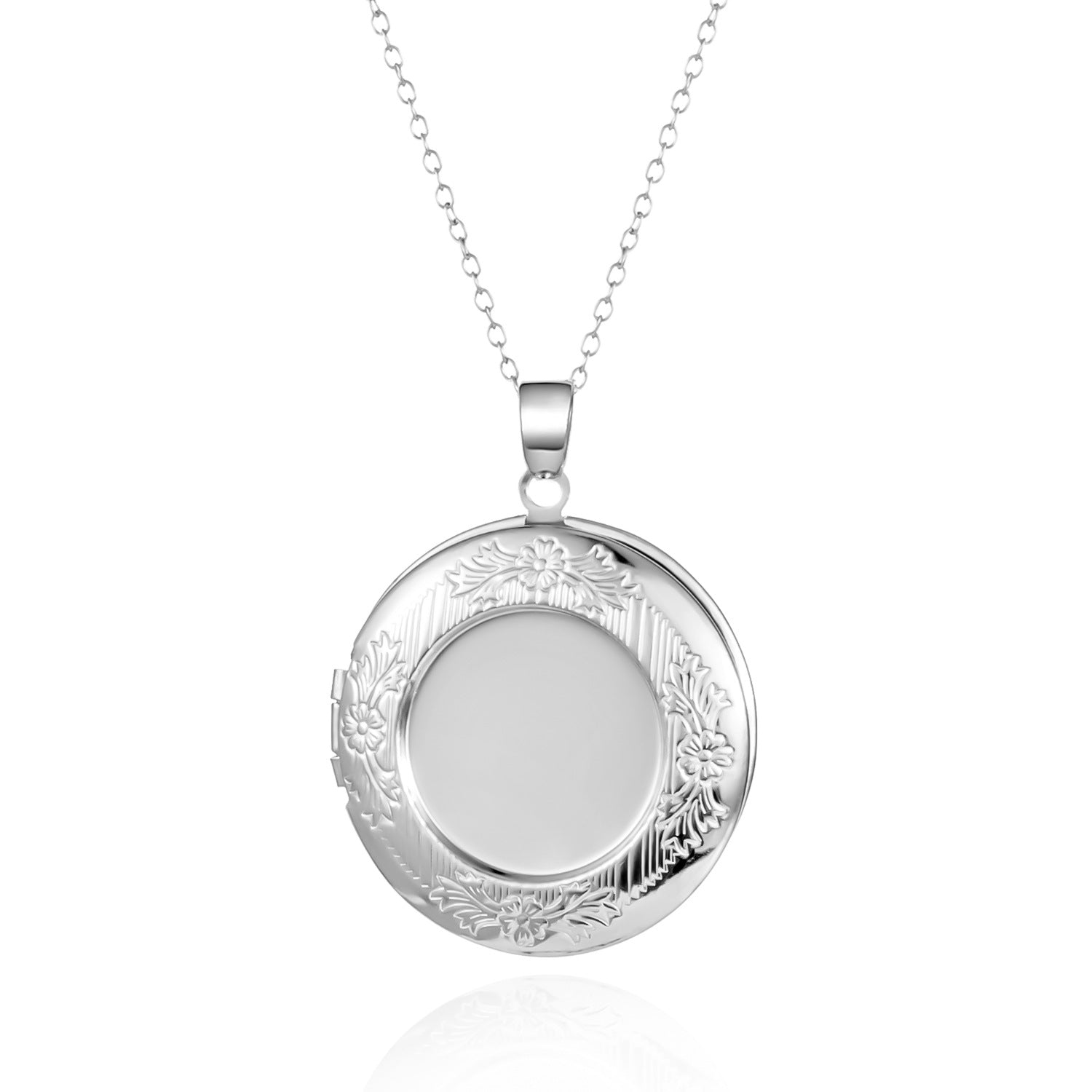 Wholesale  Stainless Steel Carved Love Can Open Photo Frame Necklace