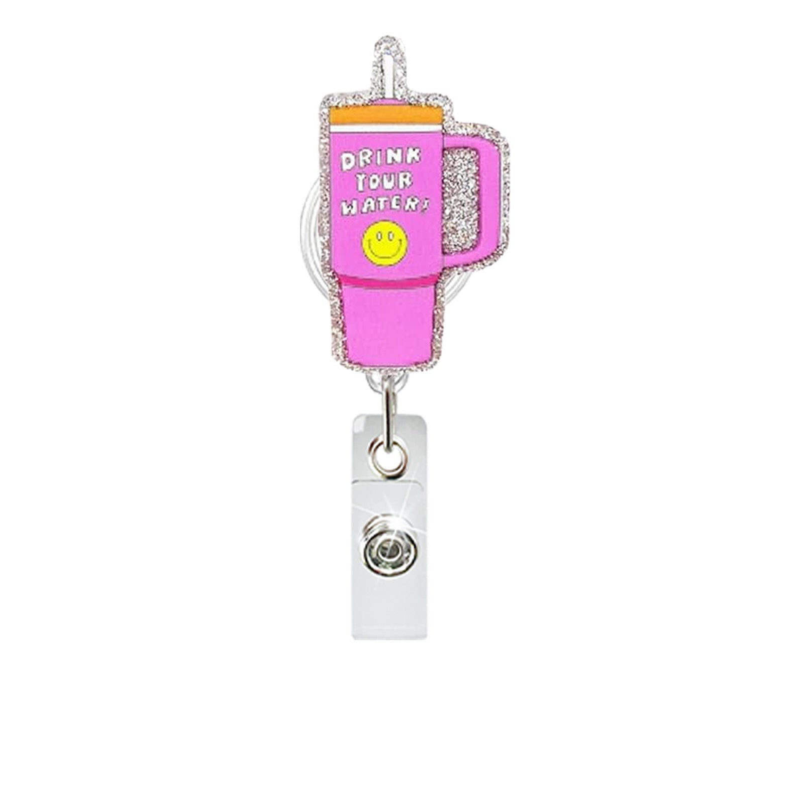 Wholesale Fun Cartoon Acrylic Badge Reel Retractable ID Card Holder Keychain Accessory
