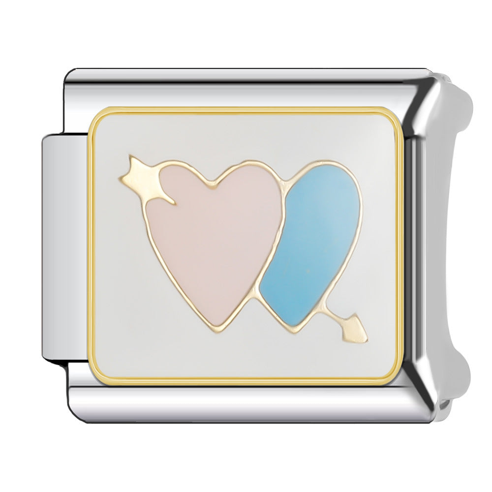 Wholesale Italian Charm Bracelet 9mm DIY Splicing Creative Pattern Stainless Steel Composable Bracelet