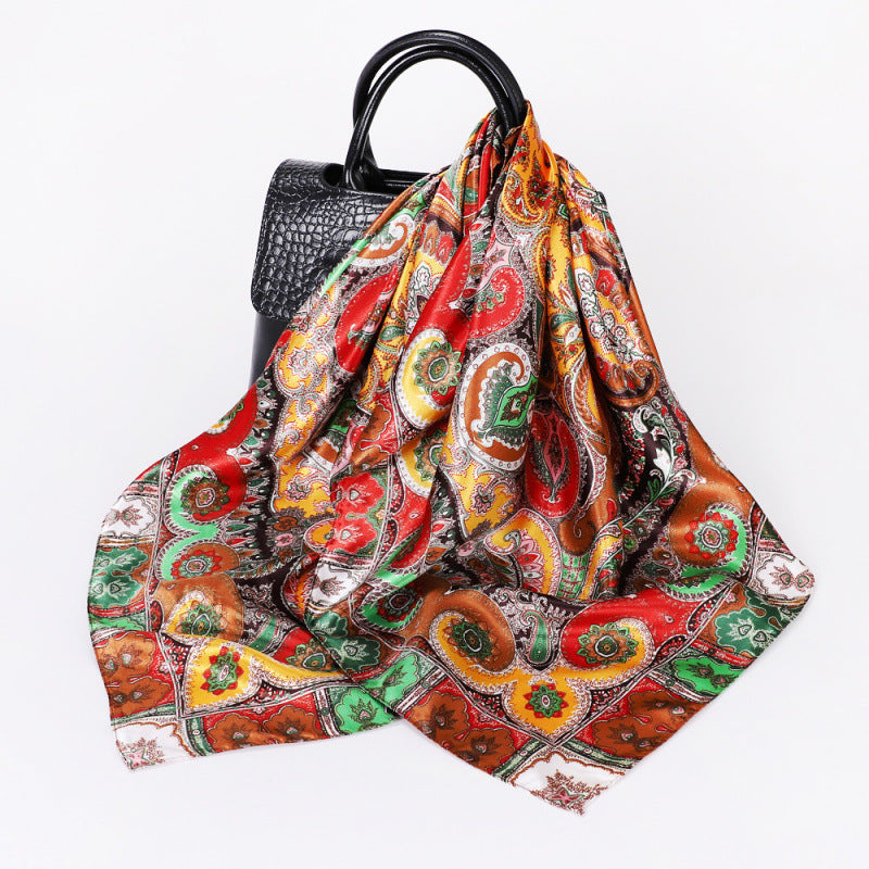Wholesale  90 Large Square Scarf Women' s Shawl Cashew Silk Scarf