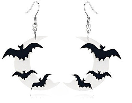 Boucles d'oreilles en gros Halloween Halloween Ghost Moon Funky Grotesque Elements en acier inoxydable