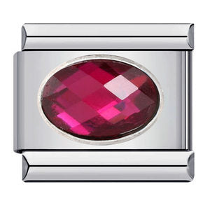 Wholesale Italian Charm Bracelet 9mm DIY Splicing Removable Large Oval Color Stone Stainless Steel Composable Bracelet