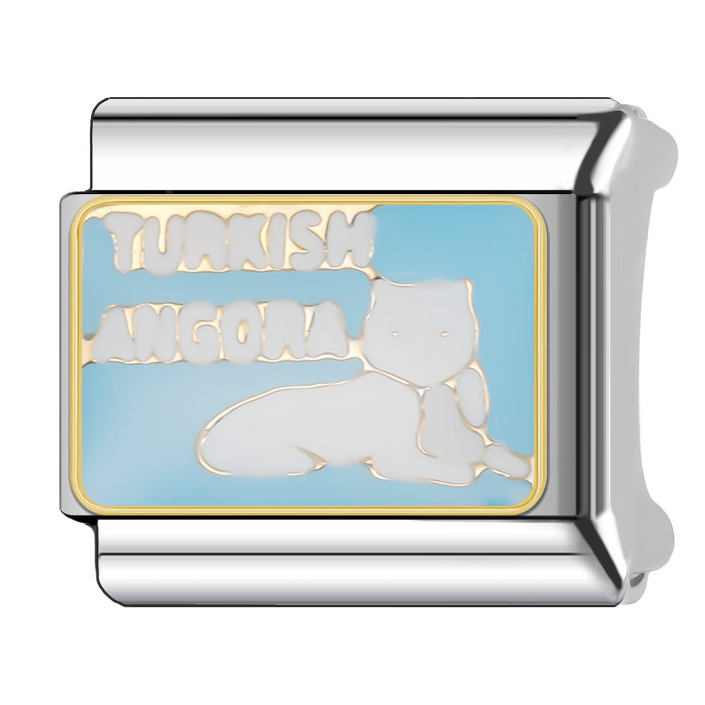 Wholesale Italian Charm Bracelet 9mm DIY Splicing National Tourism Scenic Logo Stainless Steel Composable Bracelet