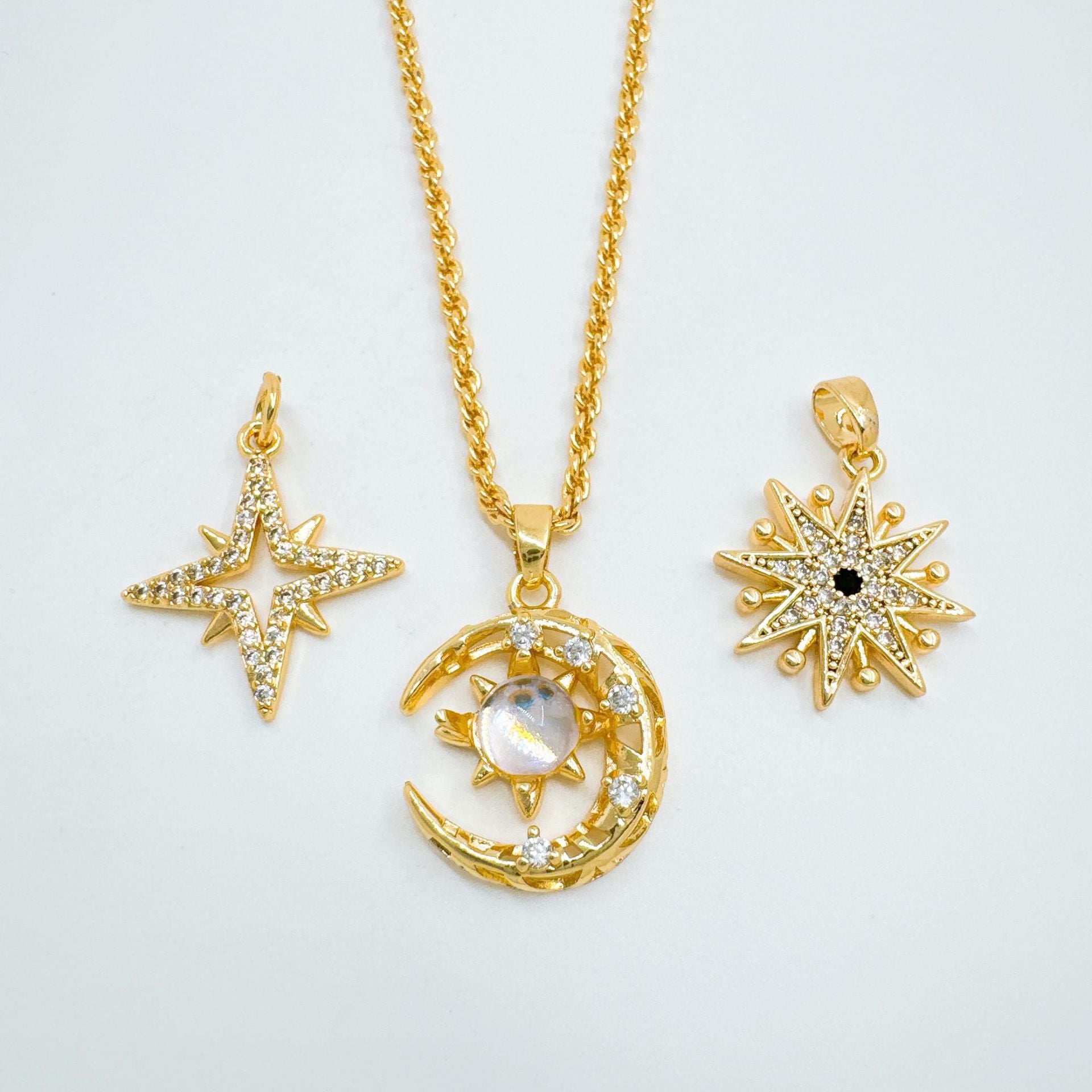 Wholesale Hip-Hop Ins Style Gold Plated Zircon Pendant Necklace for Women Fashion Accessory Boutique Resale