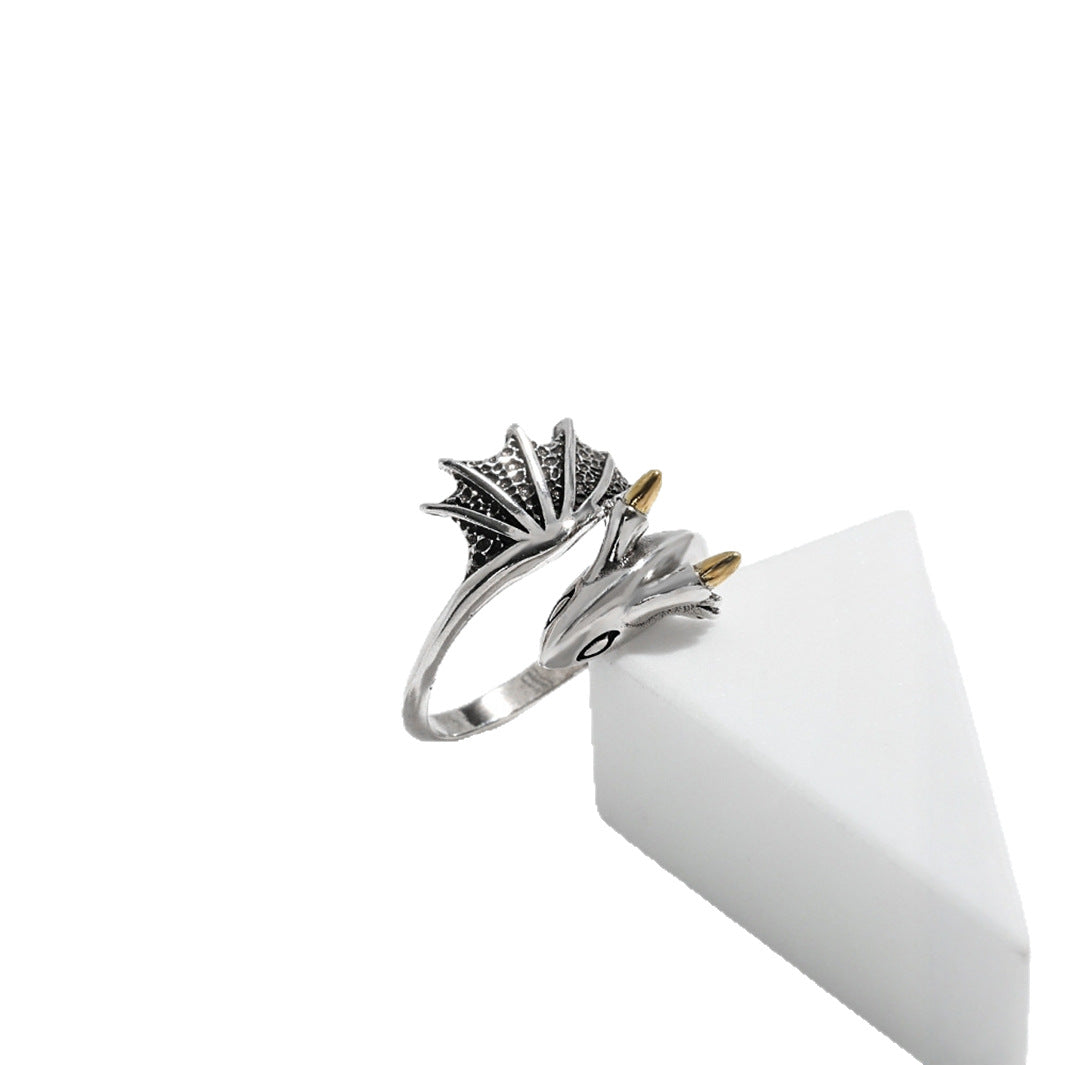 Wholesale Retro Distressed Design Small Flying Dragon Ring