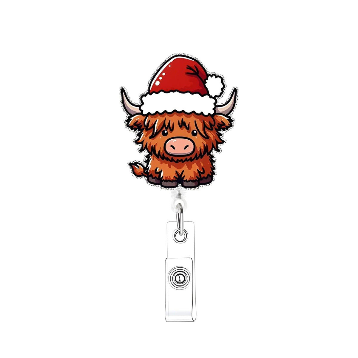 Wholesale retractable buckle name tag  acrylic cow Badge Reels