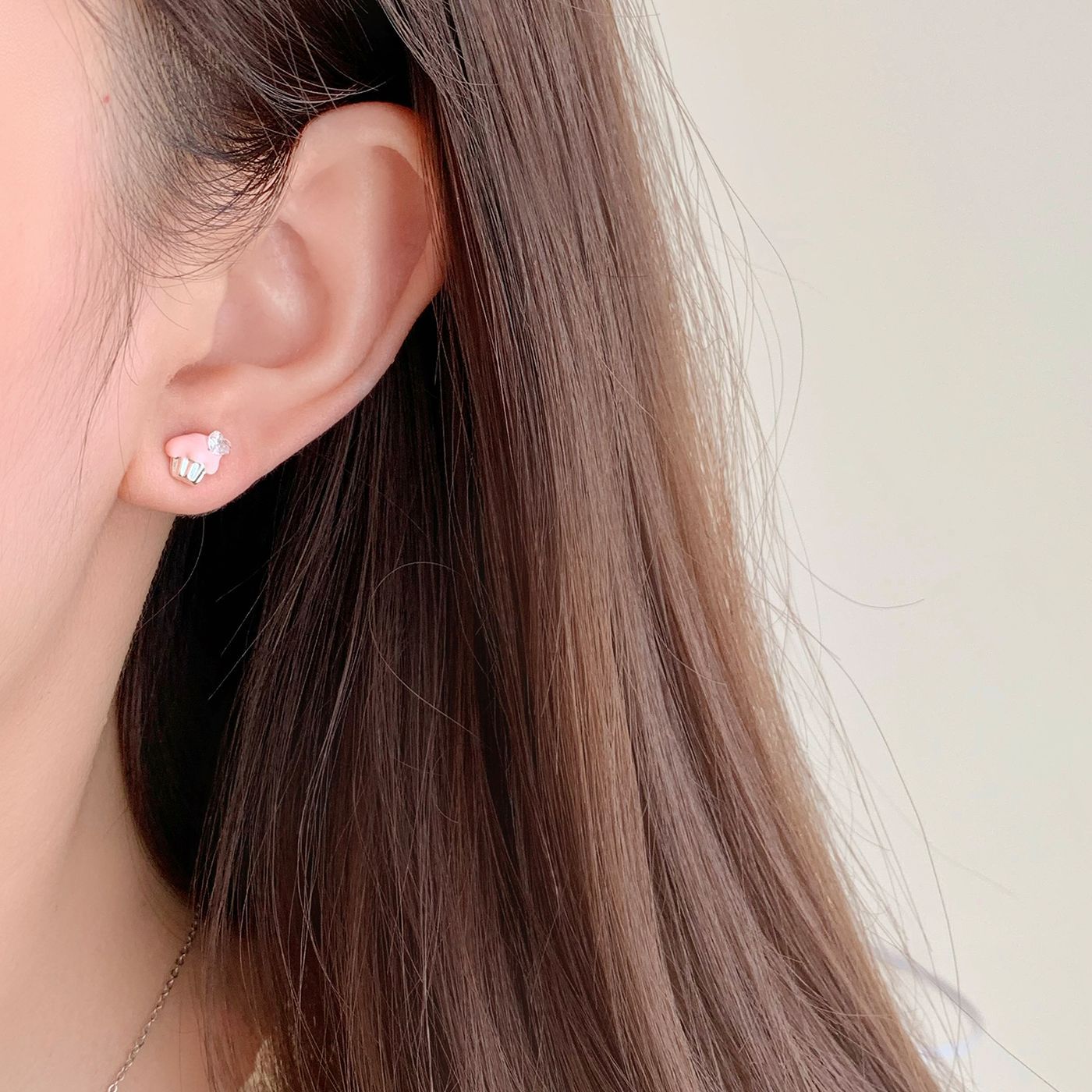 Wholesale Fun bread ice cream fruit dessert earrings silver needle sweet exquisite bow earrings