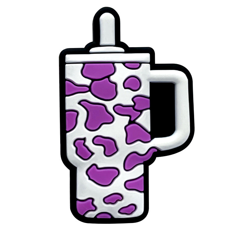 Wholesale 10pcs Focal Beads Cow Pattern Ice Cup Silicone DIY For Beaded Pen