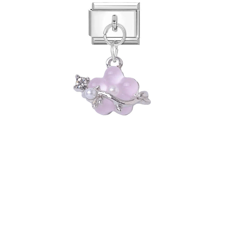 Wholesale Stylish DIY Bracelet Kit Titanium Steel Purple Pink Butterfly Star Charms Jewelry Accessory