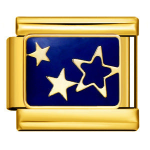 Wholesale Gold Base Star Moon Blue Modular Bracelet DIY Detachable Stainless Steel Chain Jewelry Accessory