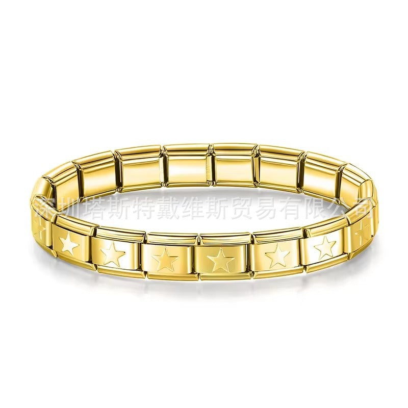 Wholesale  Italian Charm Bracelet 9mm DIY  single-section  Creative Stainless Steel Composable Bracelet