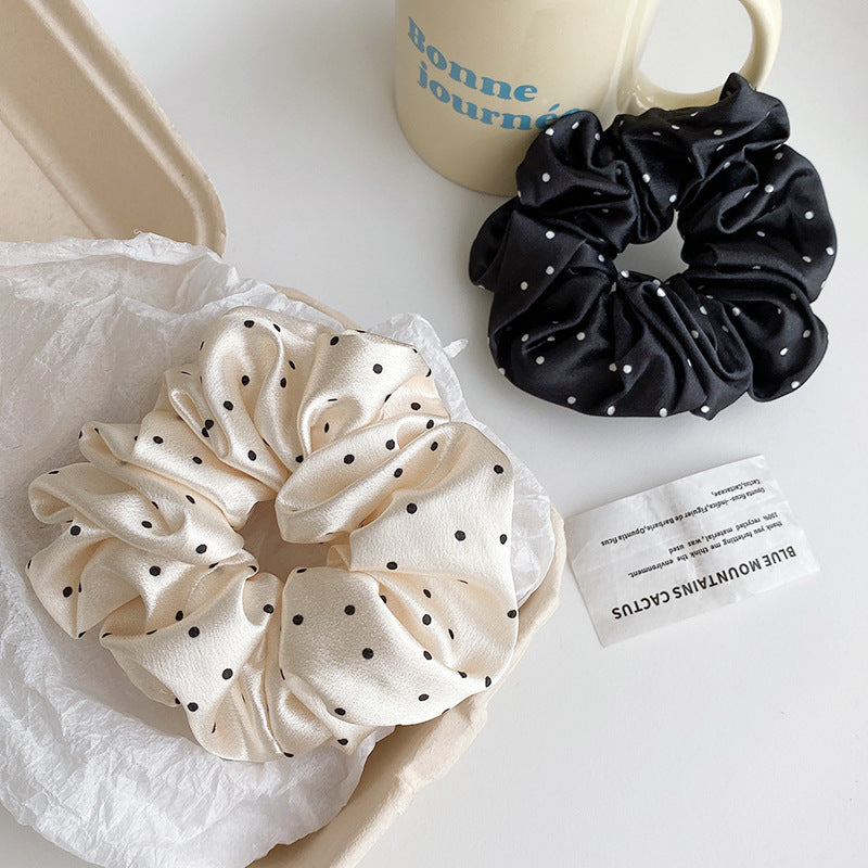 Wholesale satin dot large hair tie