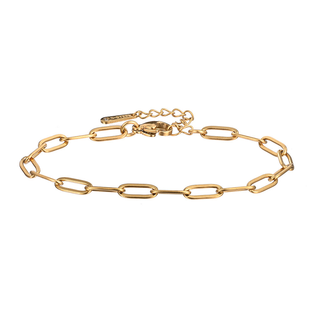 Wholesale Stainless steel flattened wire long cross bracelet