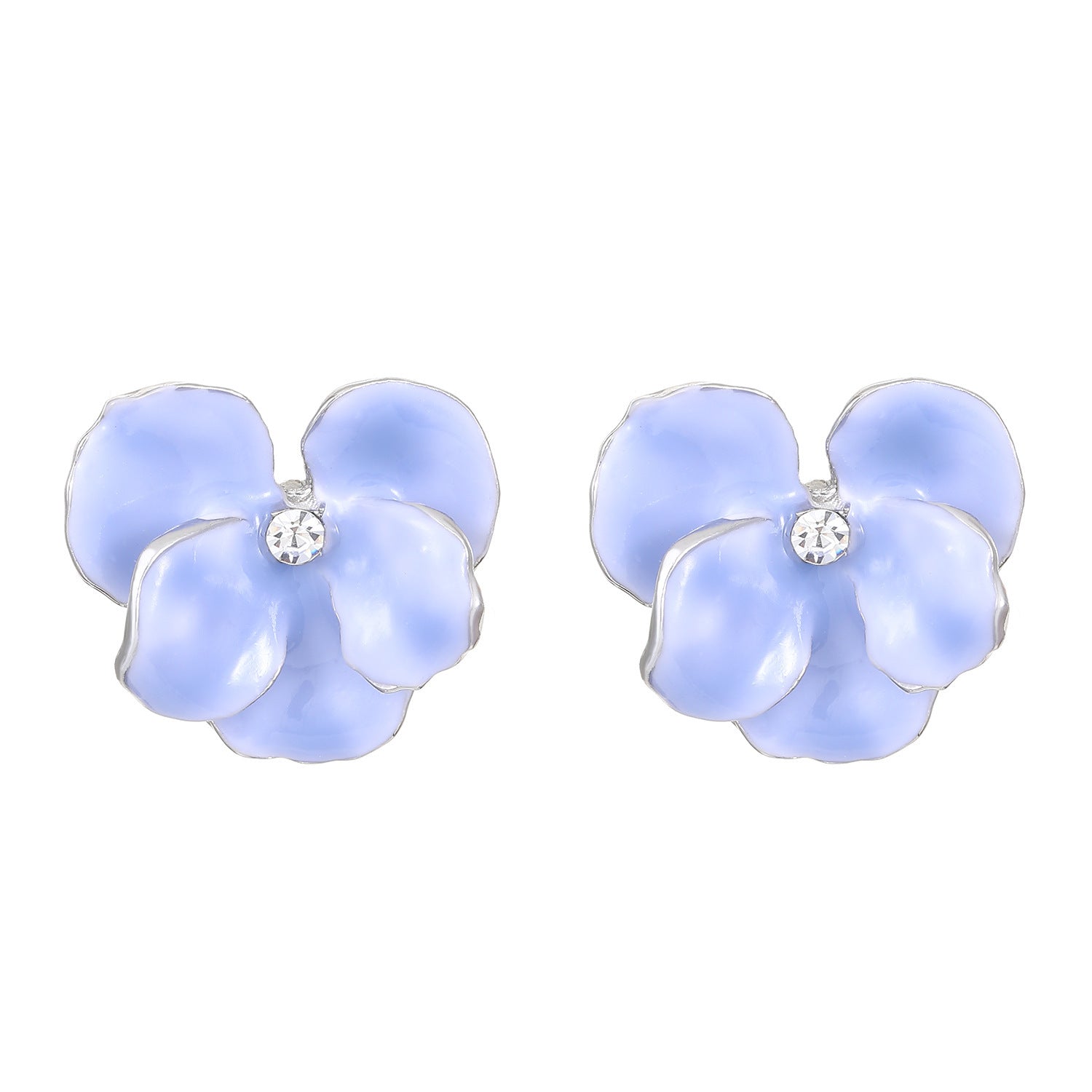 Wholesale Trendy Colorful Drip Oil Irregular Flower Earrings For Women Floral Petal Jewelry Accessory Party Wear