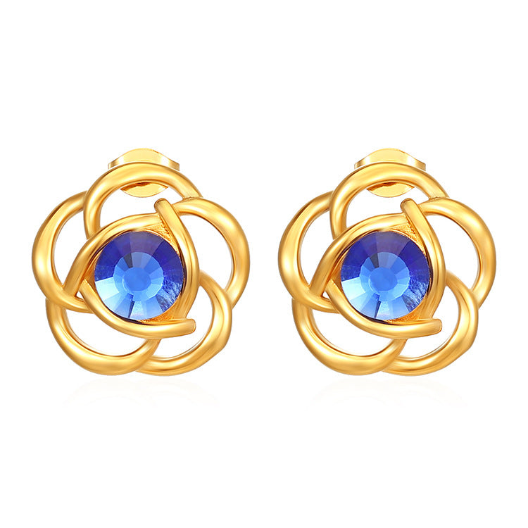 Wholesale Stainless Steel Diamond Earrings European American Style Fashion Accessory for Women