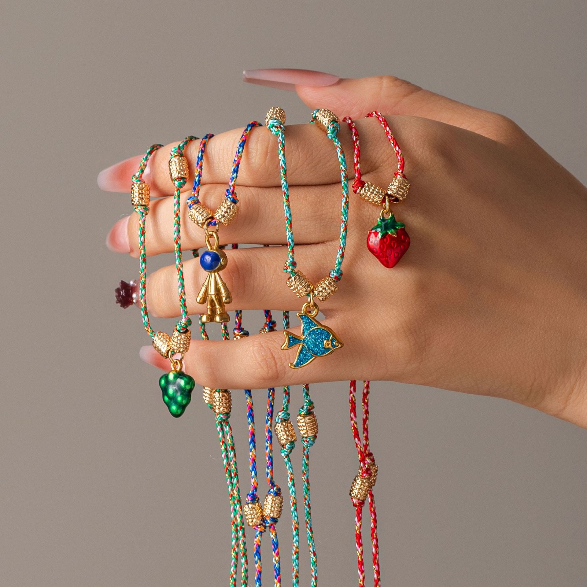 Wholesale Titanium Steel Necklace Fruit Ocean Drop Oil Color Pendant Necklace