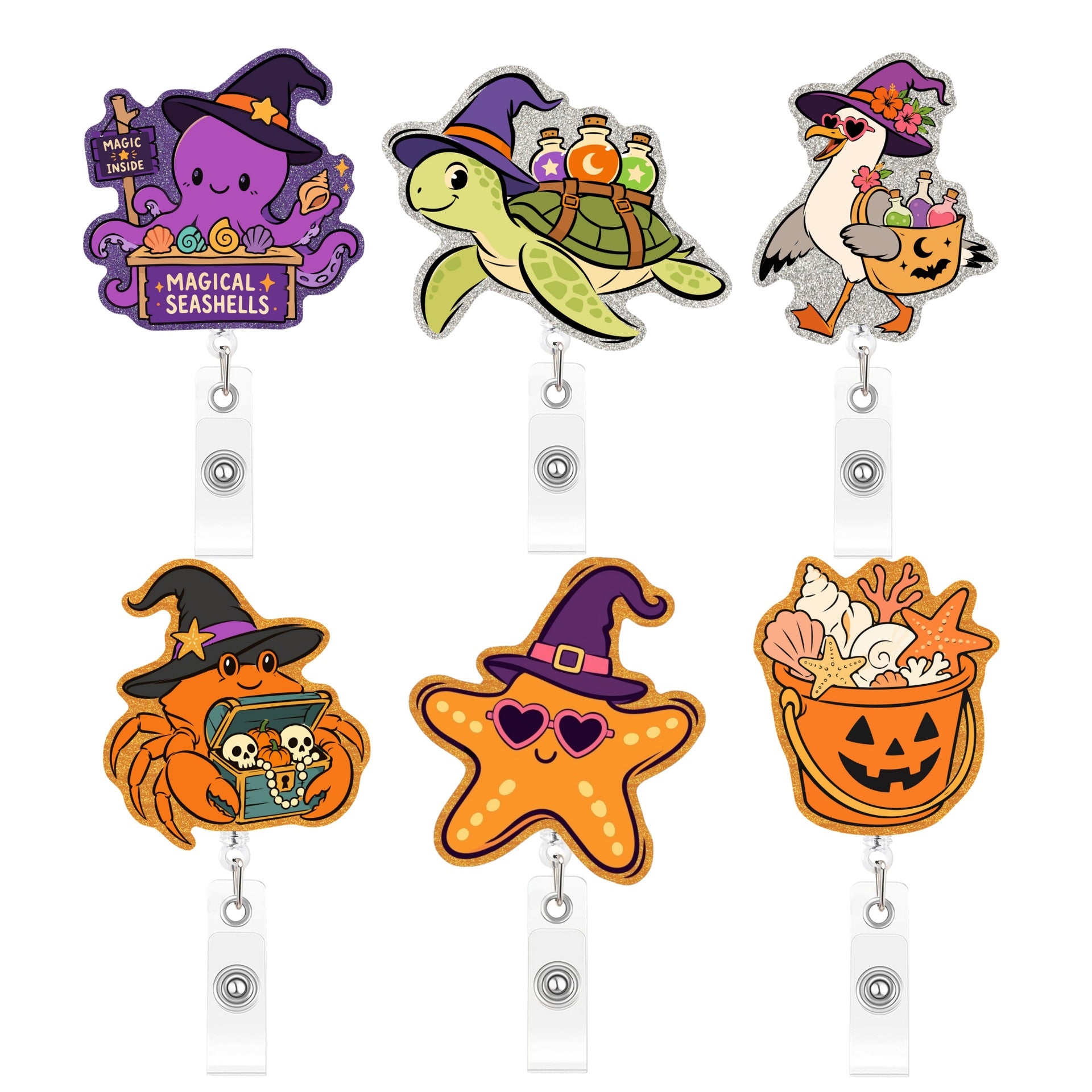 Wholesale 360 Degree Rotating Sea Animal Badge Reel With Alligator Clip  Funny Retractable ID Holder Party Fashion Accessory