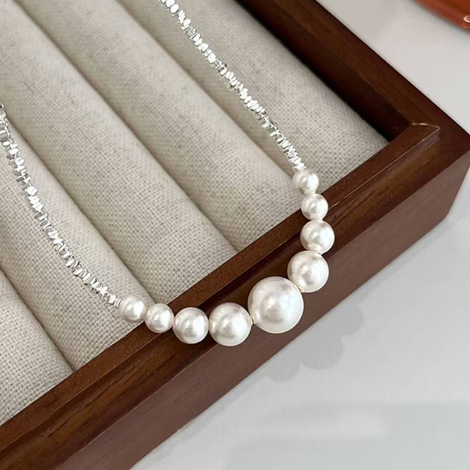 Wholesale Silver Pearl Necklace Elegant French Style Women S Fashion Jewelry Accessory Gift