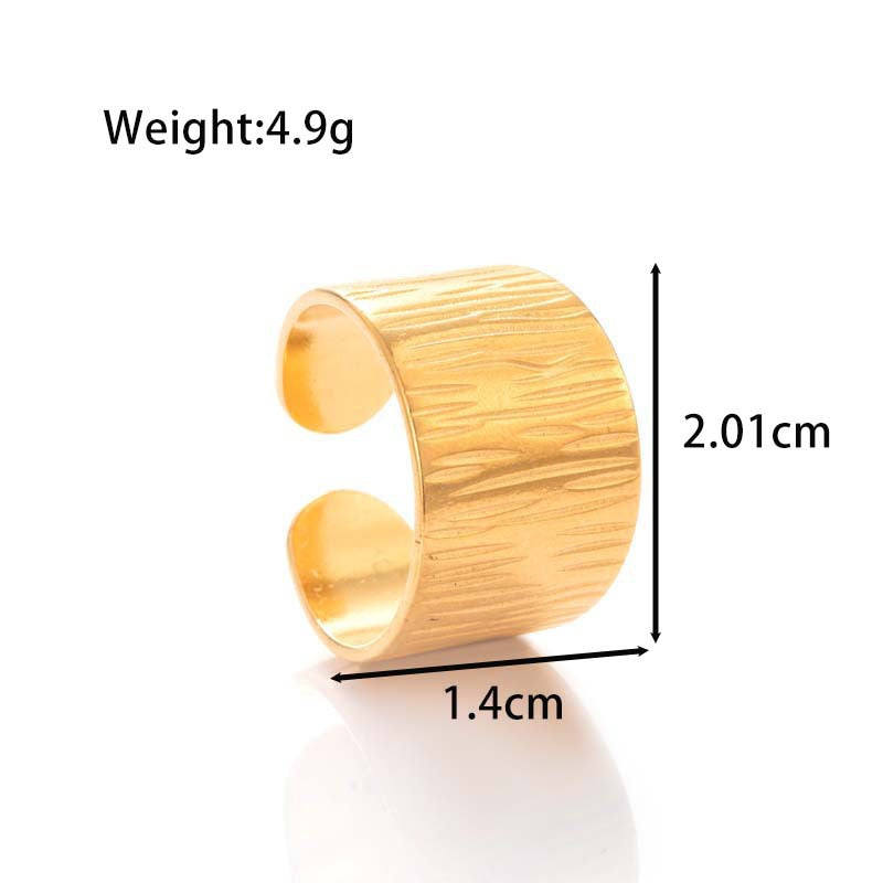 Wholesale Titanium steel simple fashion all-match  metal smooth pleated adjustable bracelet