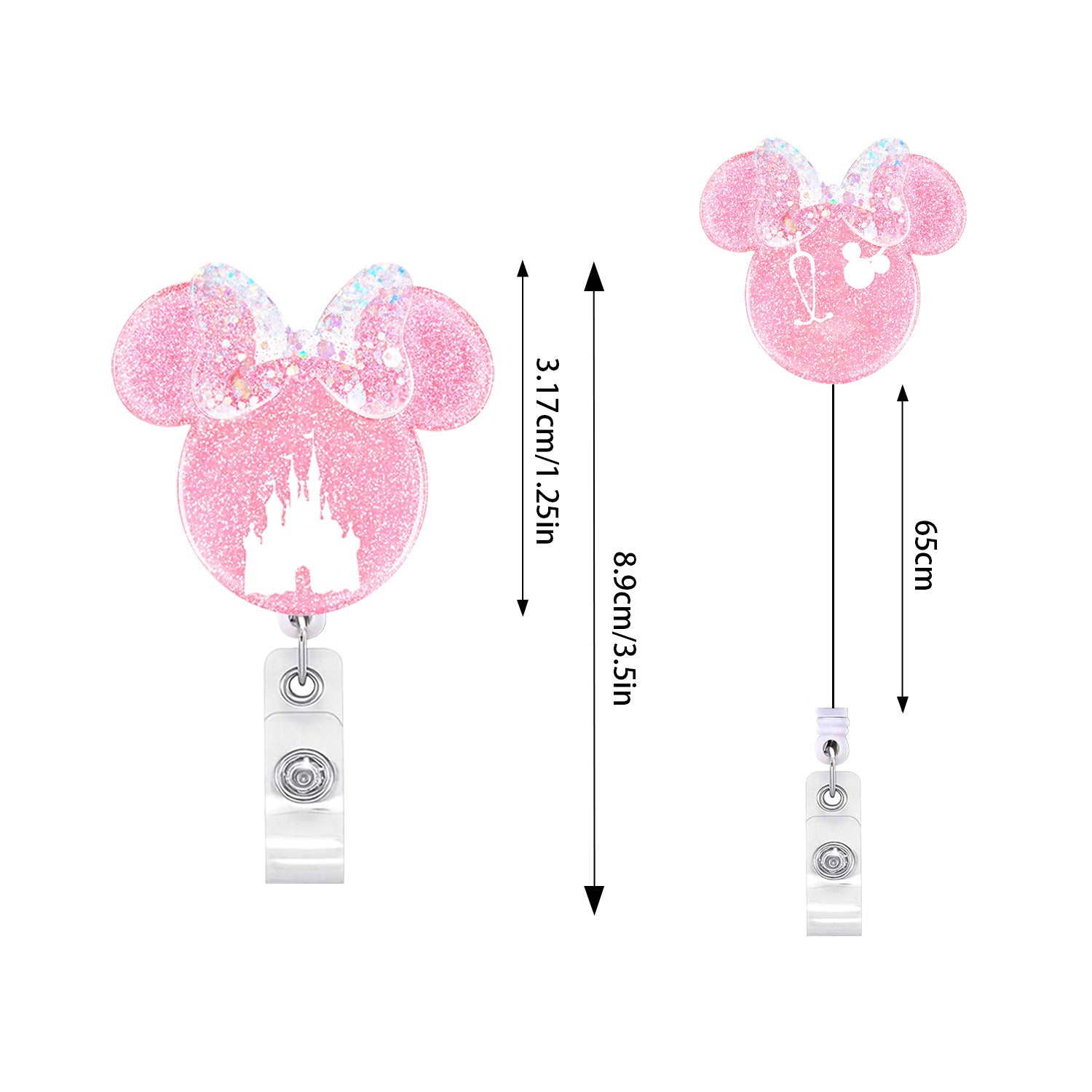 Wholesale Acrylic Mouse Shaped Retractable ID Badge Reels for Doctors Nurses Students Trendy Accessory