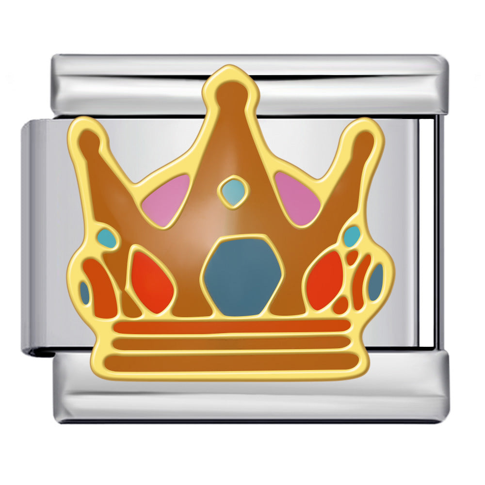 Wholesale  Italian modular  heart-shaped titanium steel  oil-dripping DIYbracelet