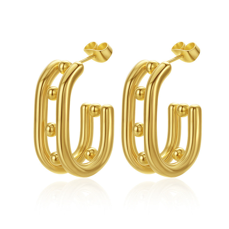 Wholesale Oval stainless steel earrings