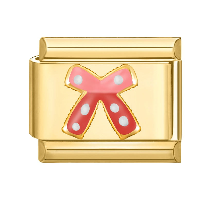 Wholesale Stainless Steel Italian Style Bow Charms,  DIY Bracelet Craft Accessories for Jewelry Making