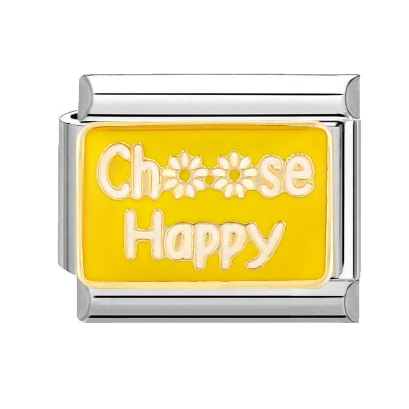 Wholesale Italian Charm Bracelet 9mm DIY Splicing Removable Yellow Element Stainless Steel Composable Bracelet