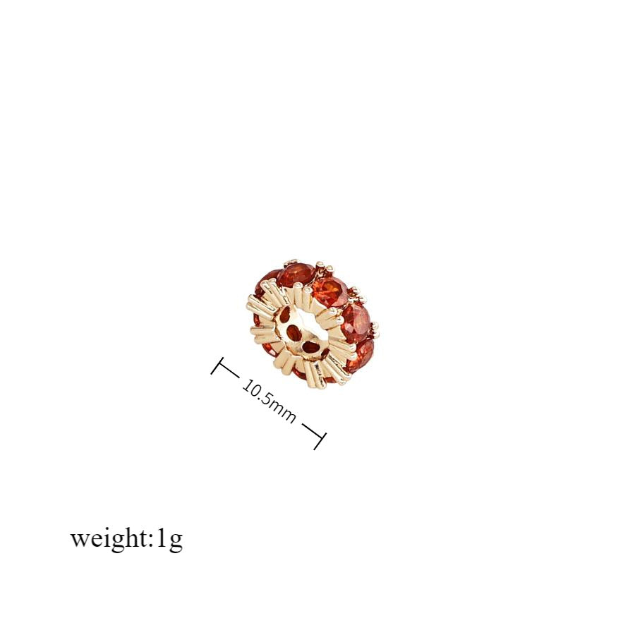 Wholesale Twelve Birthstone Round Hollow Pendant Birthstone Roller Zircon Accessories