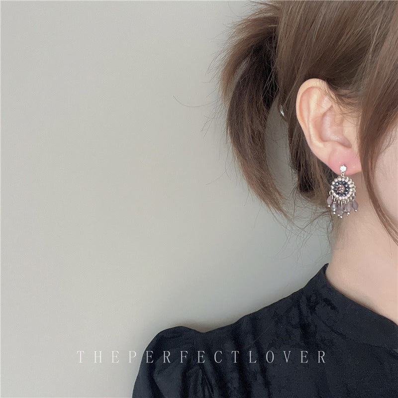 Wholesale Vintage Crystal Tassel Ethnic Style Earrings ACC-ES-ZhiRui006