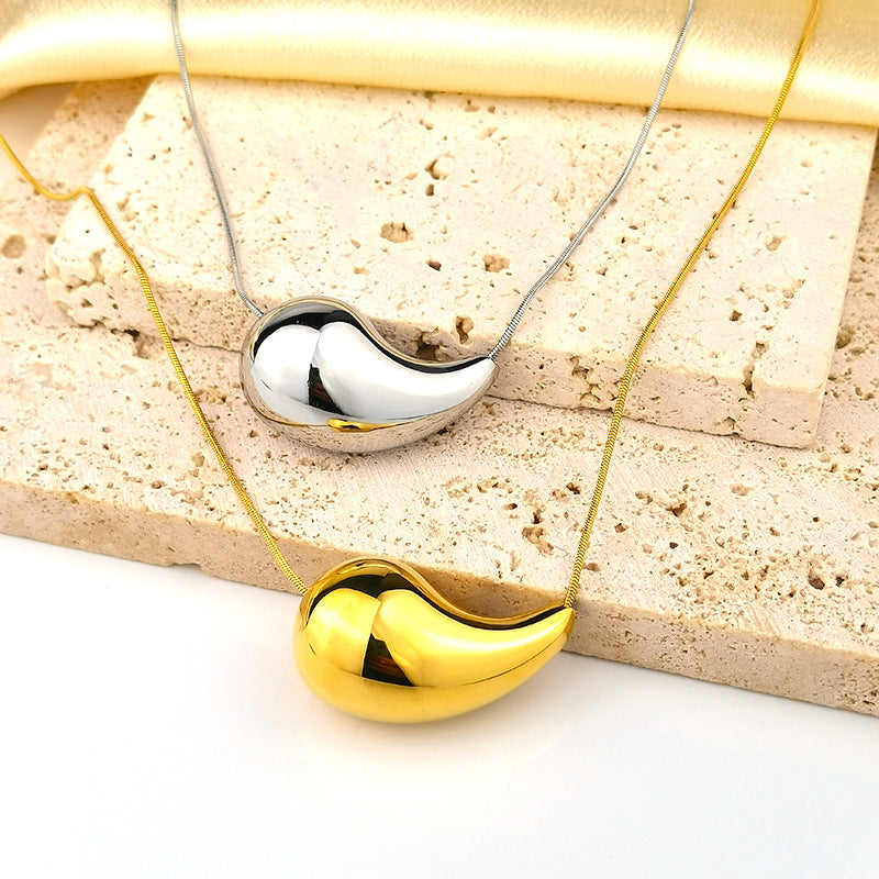 Wholesale Stainless Steel Water Drop Pendant Necklaces ACC-NE-GuDi001
