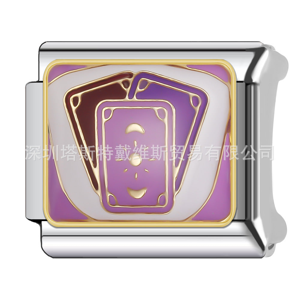 Wholesale 9mm Italian Charm Starter Bracelets DIY square Single Section Creative Stainless Steel Composable Bracelet