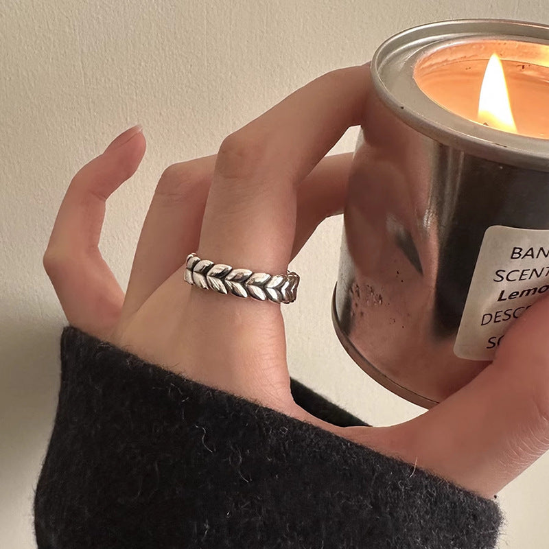 Wholesale Vintage distressed 925 silver heart ring