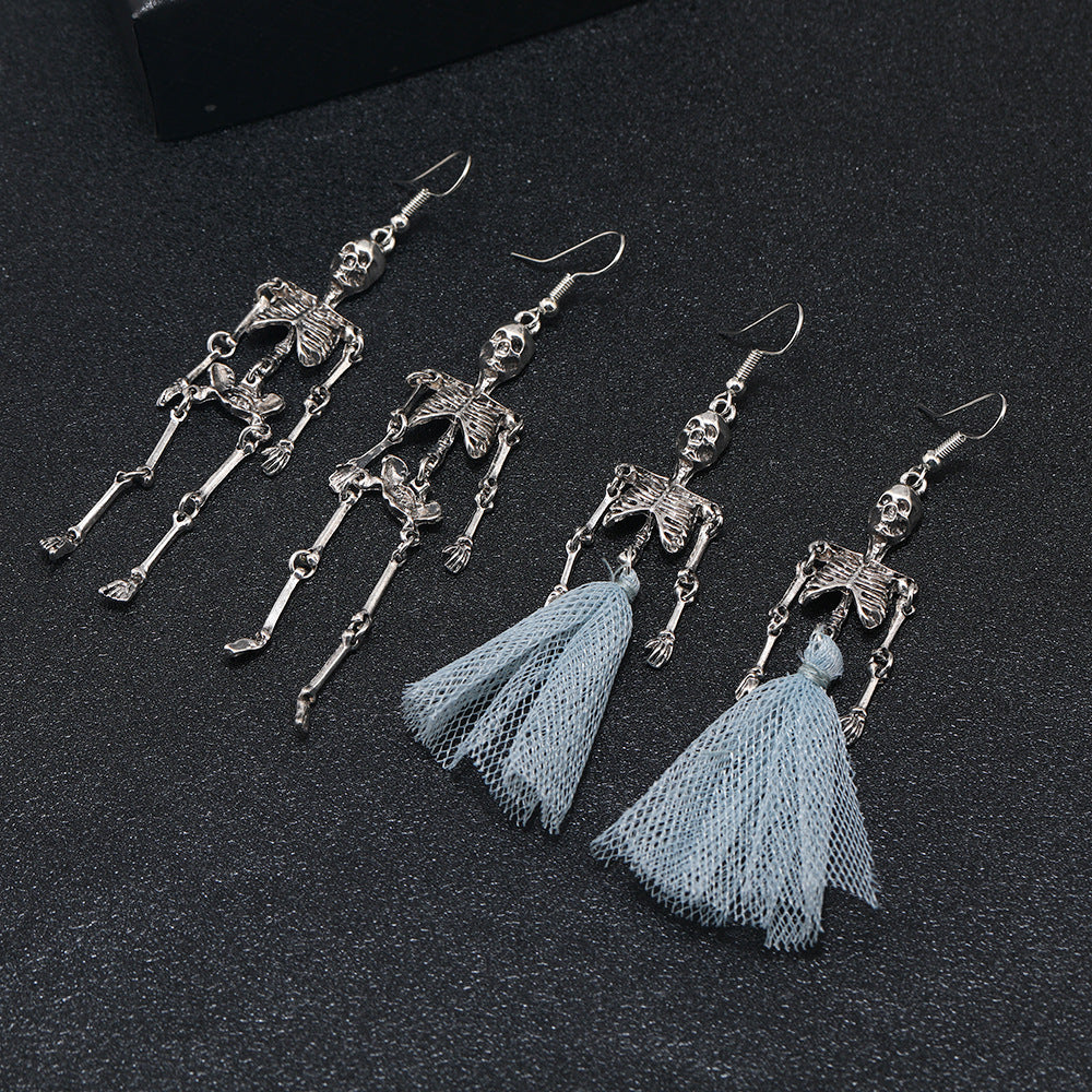 Wholesale Punk Skull Earrings Alloy Electroplated Unisex Boutique Resale Jewelry Accessory