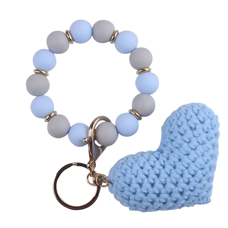 Wholesale Cartoon Love Wool Silicone Beaded Wrist Keychain ACC-KC-GuangTian050