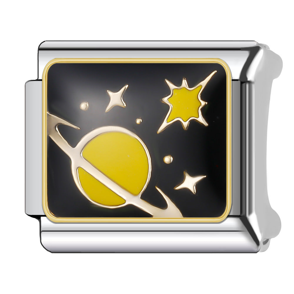 Wholesale Italian Charm Bracelet 9mm DIY Splicing Cosmic Star Series Stainless Steel Composable Bracelet