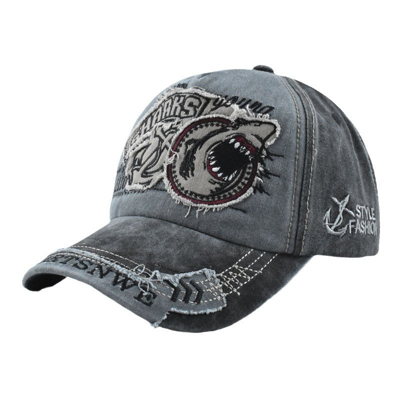 Wholesale  Shark Baseball Hat  Vintage Washed Cotton Cap
