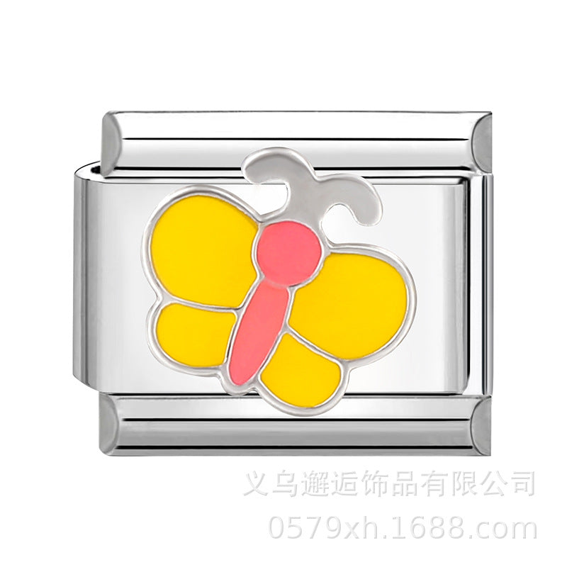 Wholesale  Italian Charm Bracelet 9mm DIY Splicing Removable Cartoon Food Stainless Steel Composable Bracelet