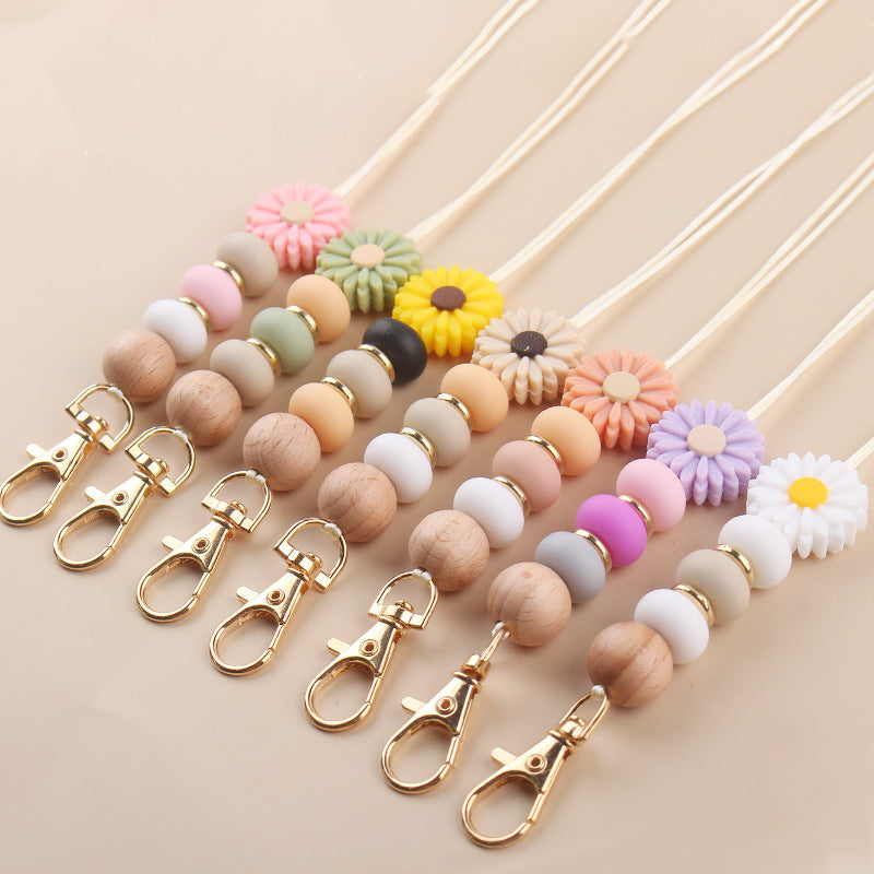 Wholesale Silicone Bead Breast Card Snap Beaded Keychains Necklaces